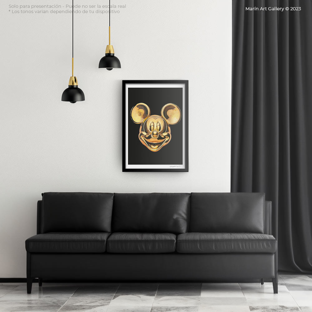 Cuadro coleccionable Mickey Dorado