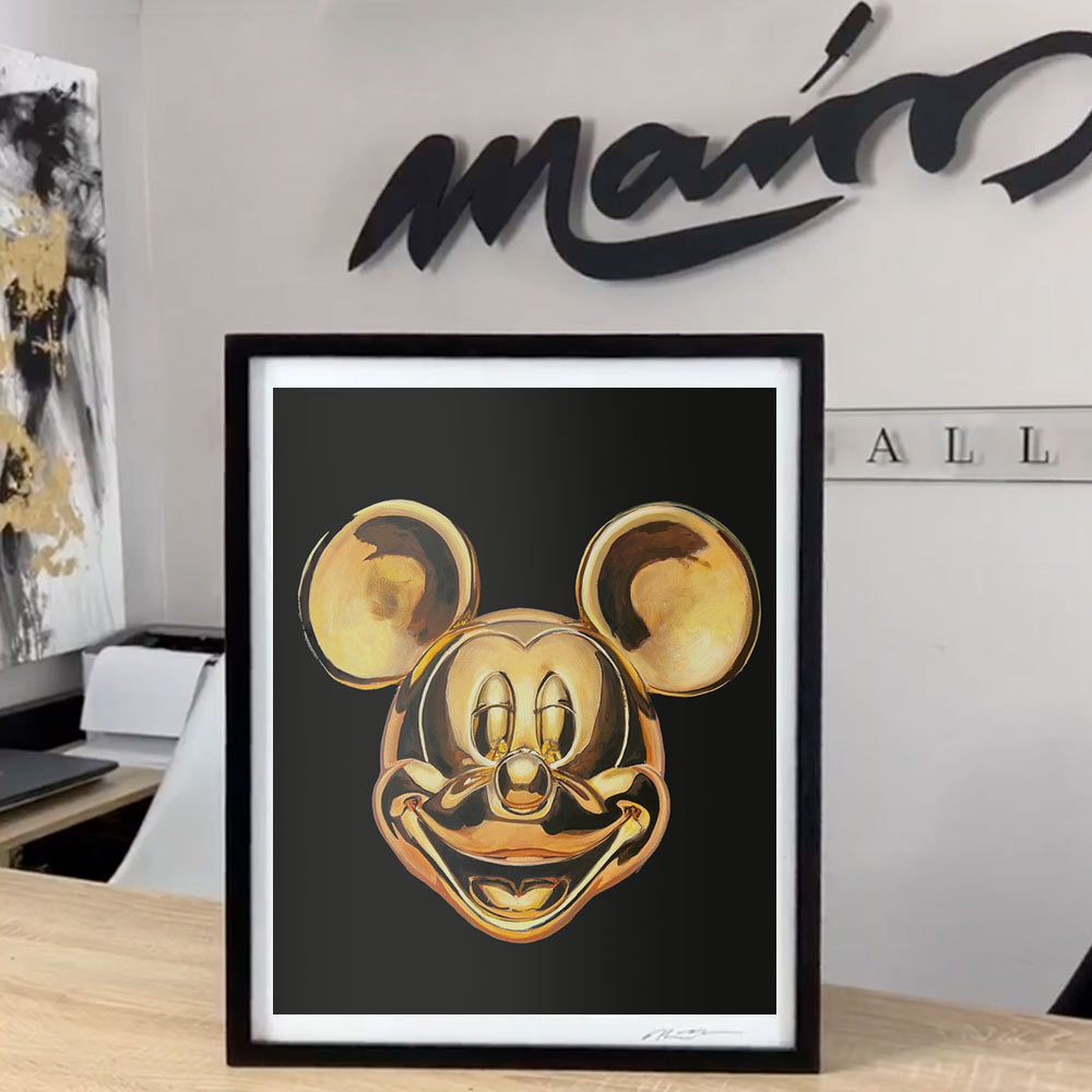 Cuadro coleccionable Mickey Dorado