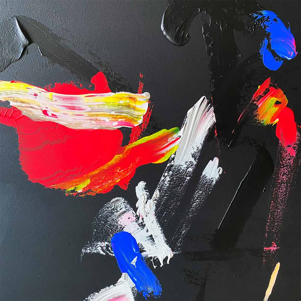 Cuadro original Abstracto. -Serie Gray "BLACK RED"- 120 X 100 CM