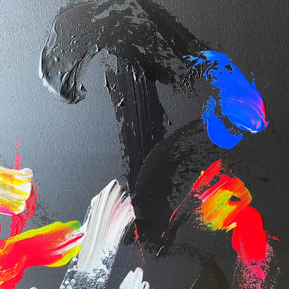 Cuadro original Abstracto. -Serie Gray "BLACK RED"- 120 X 100 CM