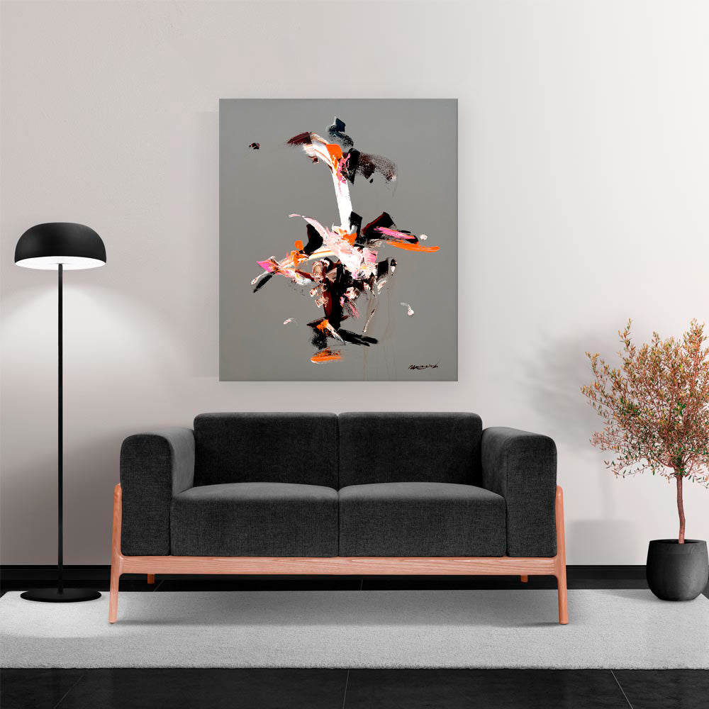 Cuadro original Abstracto -SERIE GRAY "FLUSH"- 120 X 100 CM