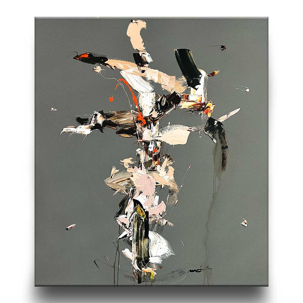 Cuadro original Abstracto -SERIE GRAY "FLUSH III"- 120 X 100 CM
