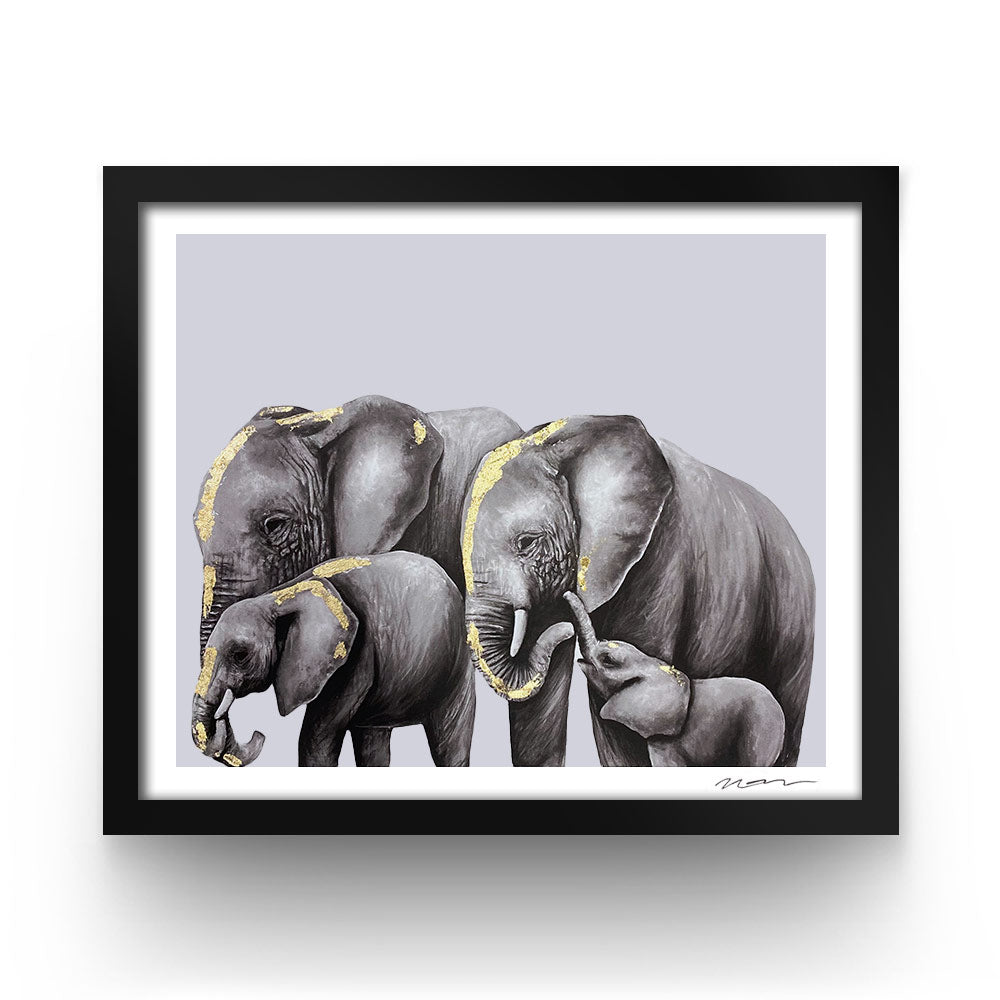 Cuadro Coleccionable Familia elefantes I