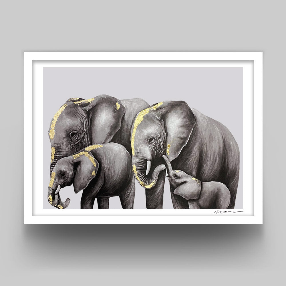 Cuadro Coleccionable Familia elefantes I