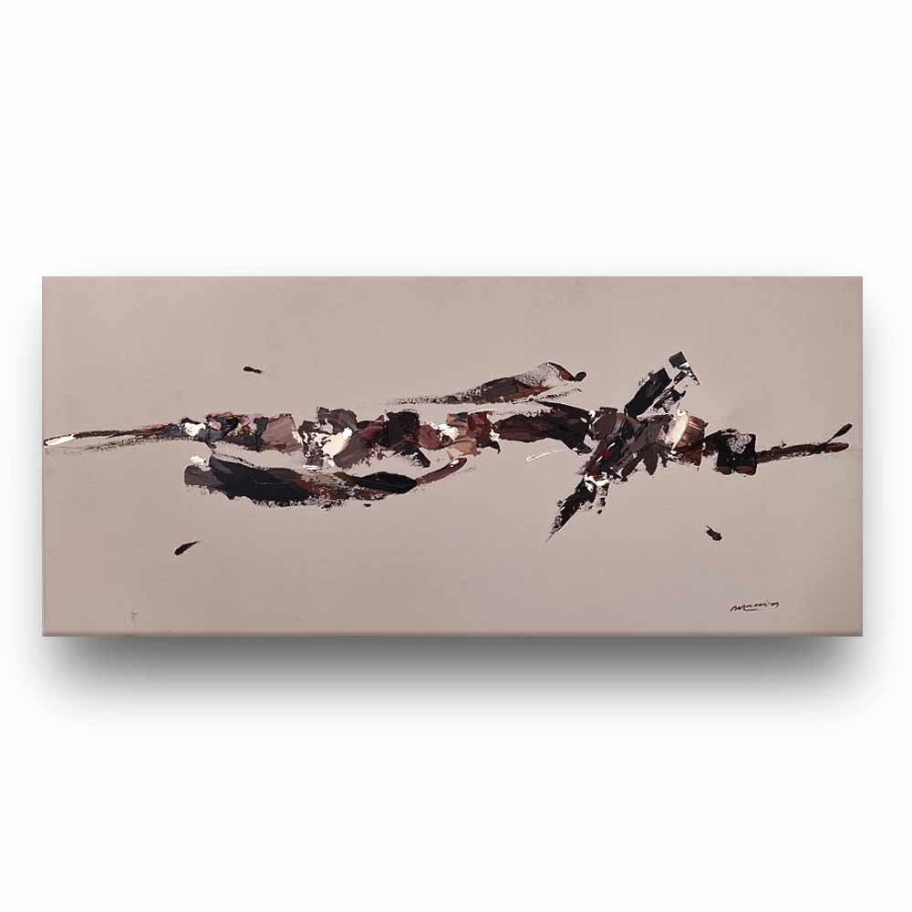 Cuadro original Abstracto -SERIE GRAY "WIND 567"- 120 X 60 CM