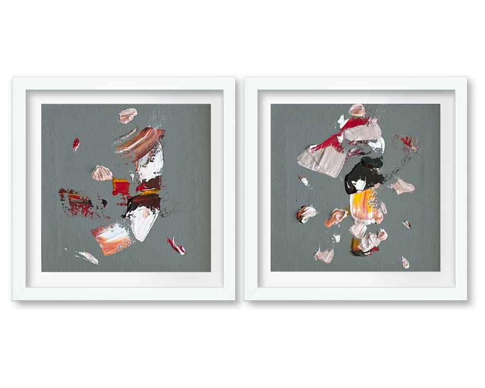 Set collage x 2 -SERIE GRAY "FLUID" - 27 X 27 CM C/U