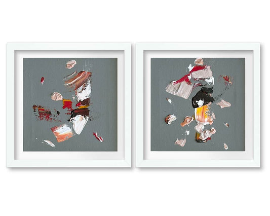Set collage x 2 -SERIE GRAY "FLUID" - 27 X 27 CM C/U