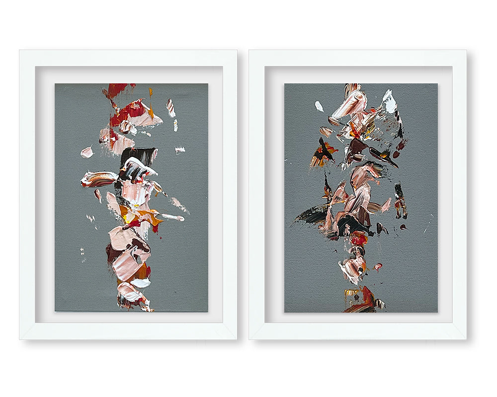 Set collage x 2 -SERIE GRAY "SPLASH" - 37 X 27 CM C/U