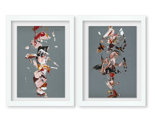 Set collage x 2 -SERIE GRAY "SPLASH" - 37 X 27 CM C/U