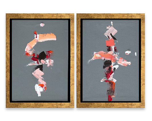 Set collage x 2 -SERIE GRAY "ORANGE" - 37 X 27 CM C/U