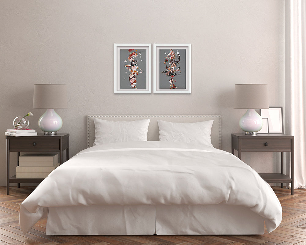 Set collage x 2 -SERIE GRAY "SPLASH" - 37 X 27 CM C/U