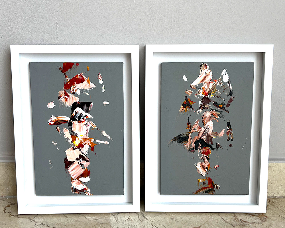 Set collage x 2 -SERIE GRAY "SPLASH" - 37 X 27 CM C/U
