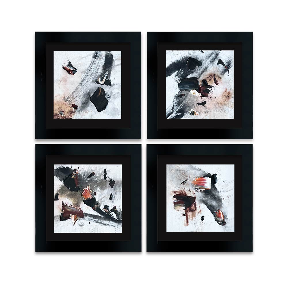 Set Collage -SERIE BLACK "ILUSION" - 25 X 25 CM C/U